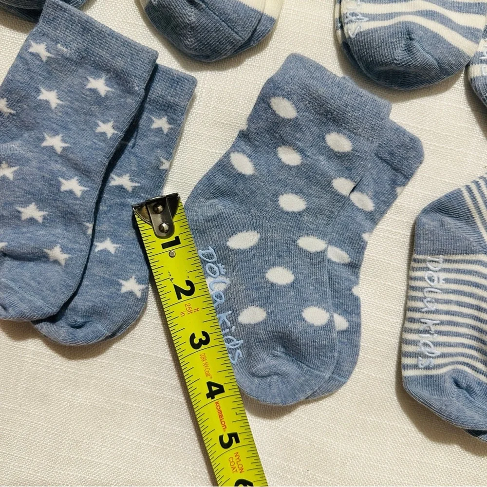 NEW 7 pairs ocute thick socks with anti/non slip for babies boys girls, blue
